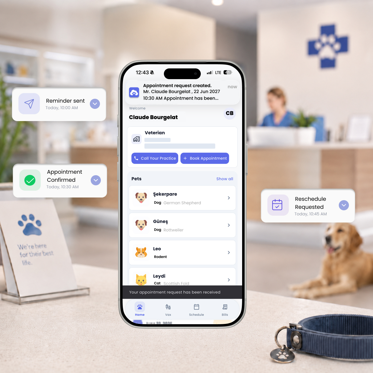 Keep every appointment linked to the right client and patient record.