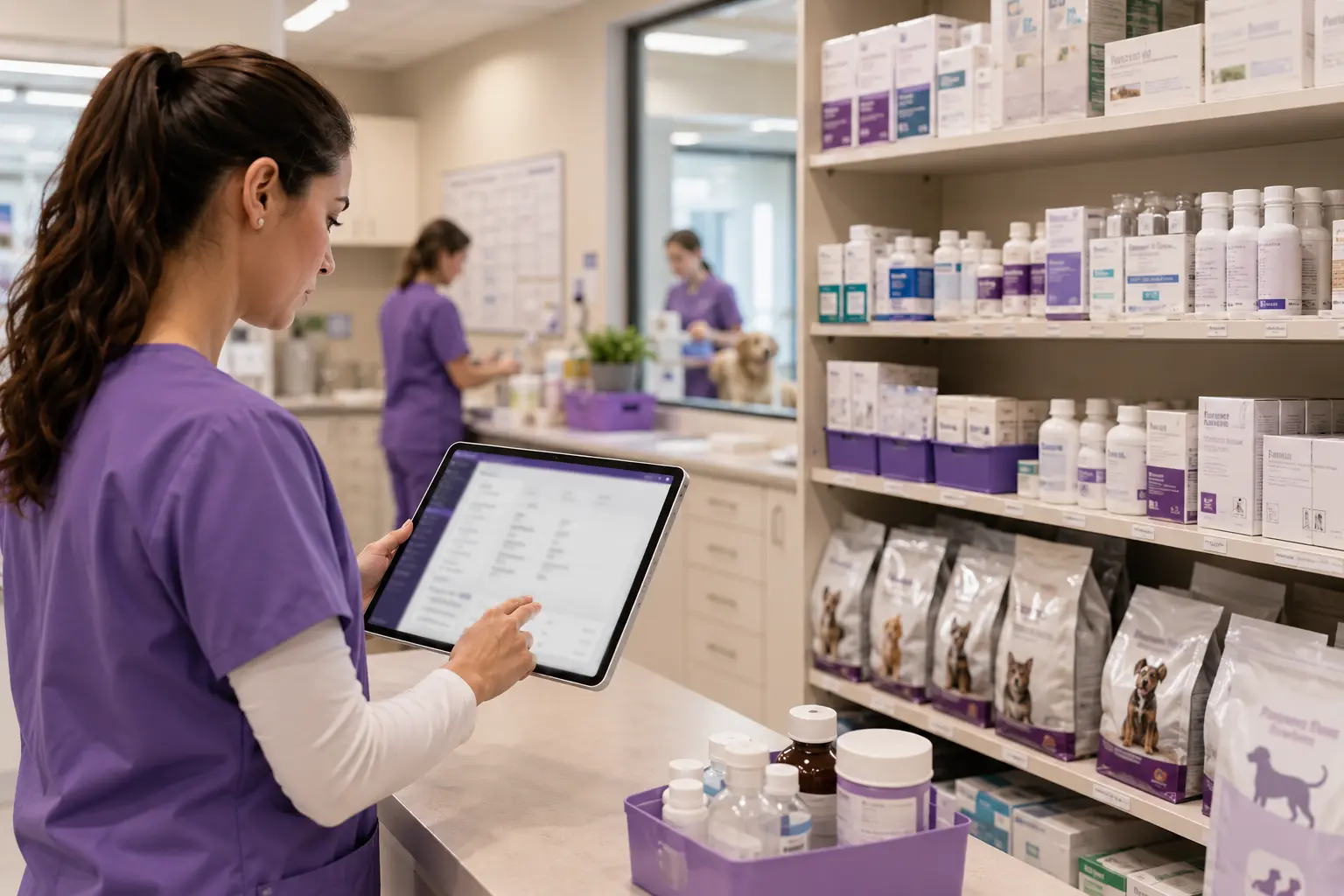 Stock, inventory, and product usage management screen